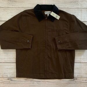 No Boundaries Detroit style unlined Chocolate Jacket with Charcoal Collar